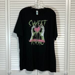 Lane Seven Black Sweet Psycho Graphic Cotton T-shirt Unisex 2XL
